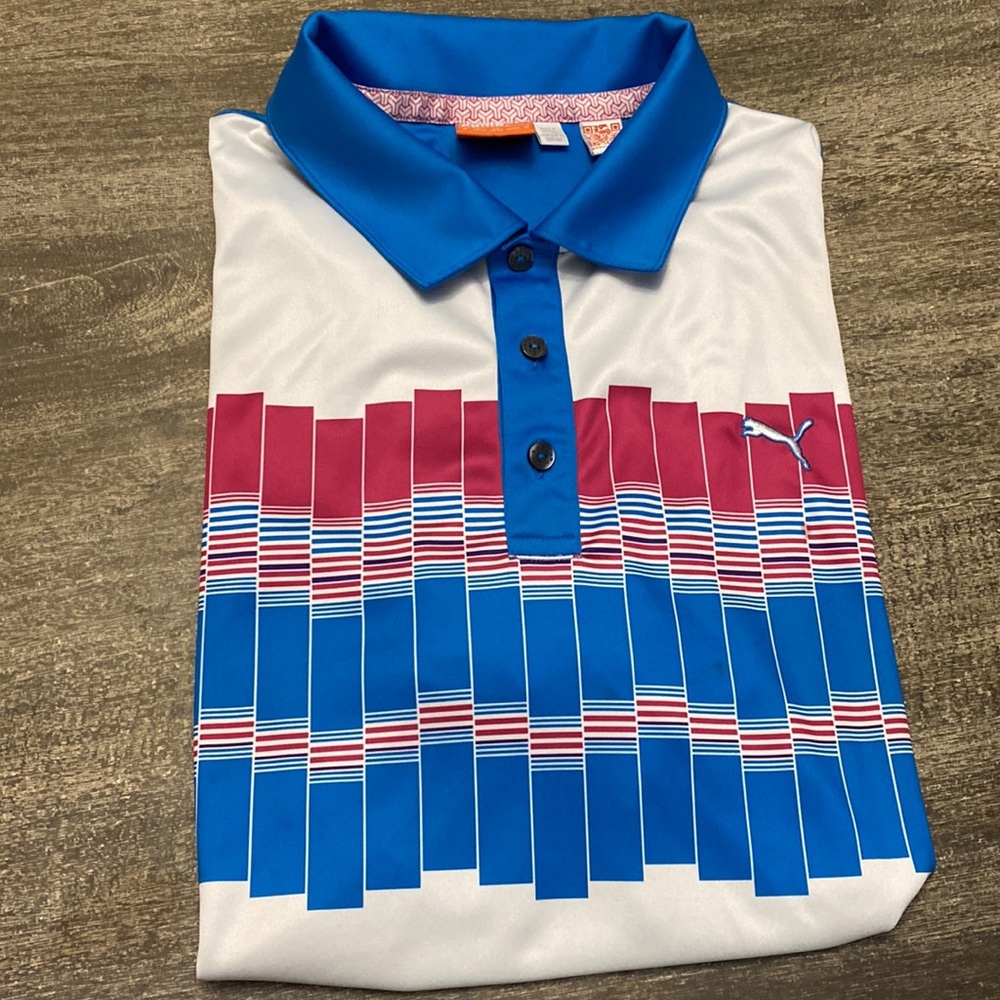 Puma Golf Performance GRAPHIC TECH Polo Dry Cell Shirt~Men size M